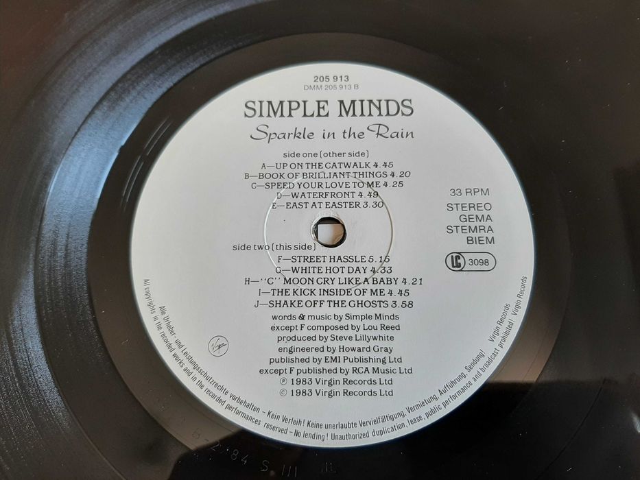 Simple Minds - Sparkle In The Rain - Europa - Vinil LP
