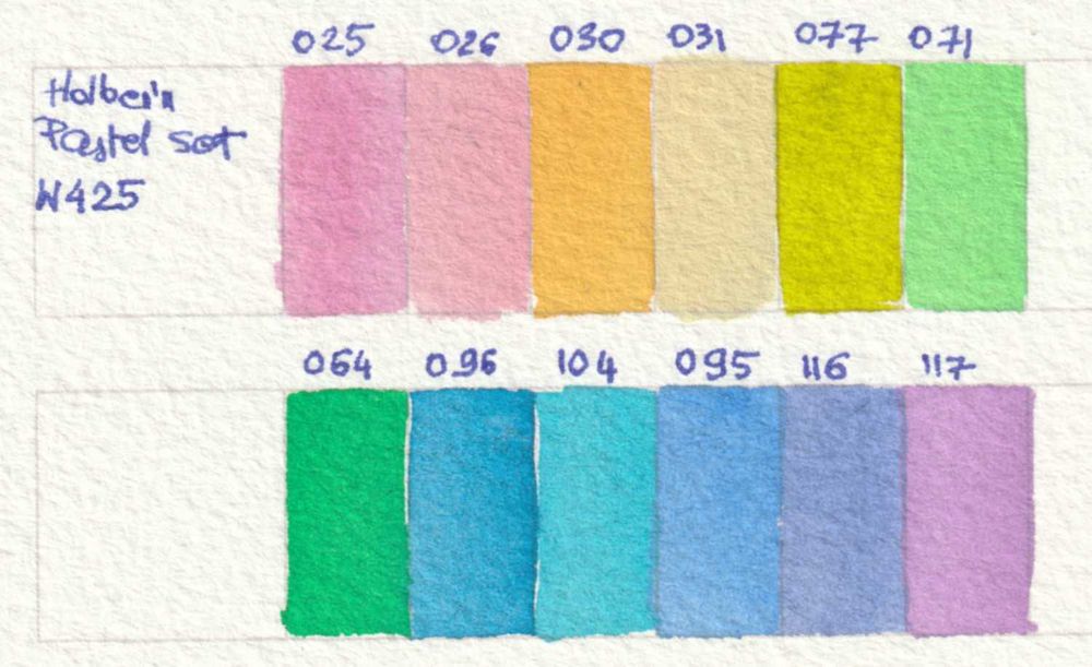 pastelowe akwarele Holbein, pastel set, 12 kol po 1ml