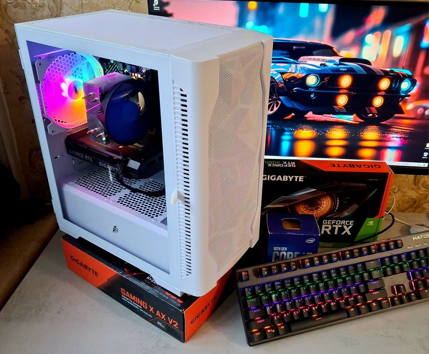 ПК RTX3060+ Intel i5-10400F+ 16gb DDR4 + H510 Asus игровой компьютер PC Gaming AMD s-1200 Gigabyte