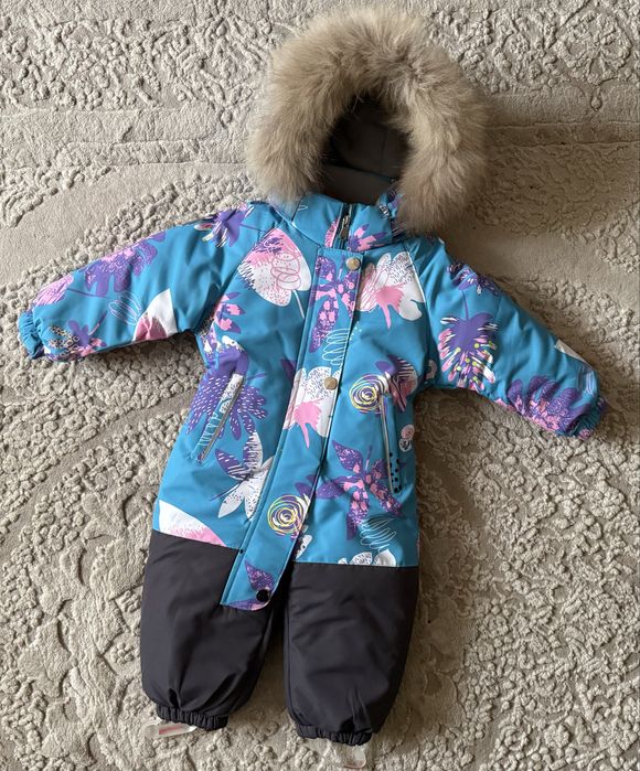 Дитячий суцільний термокомбінезон для дівчинки 86-98