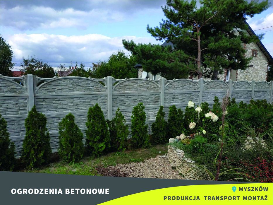 Ogrodzenia betonowe, nowoczesne - palisadowe
