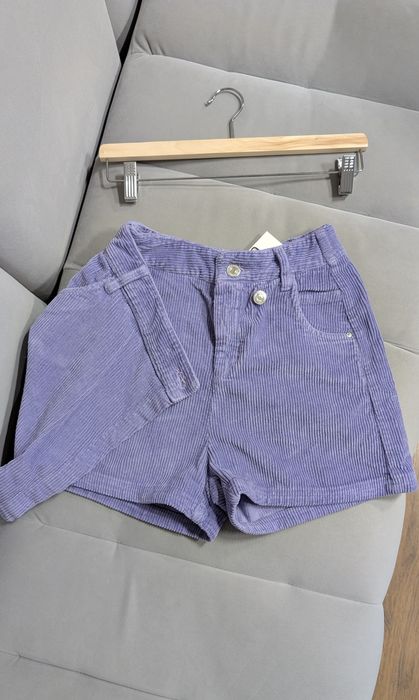 Шорти спідниця вельвет фіолетові bershka, розмір s/xs