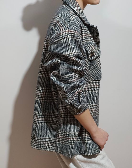 Kurtka koszulowa w kratę "shacket"marki Zeta Otto oversize używana S/M