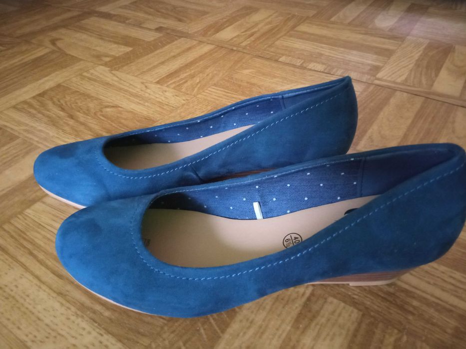 baleriny granatowe zamszowe