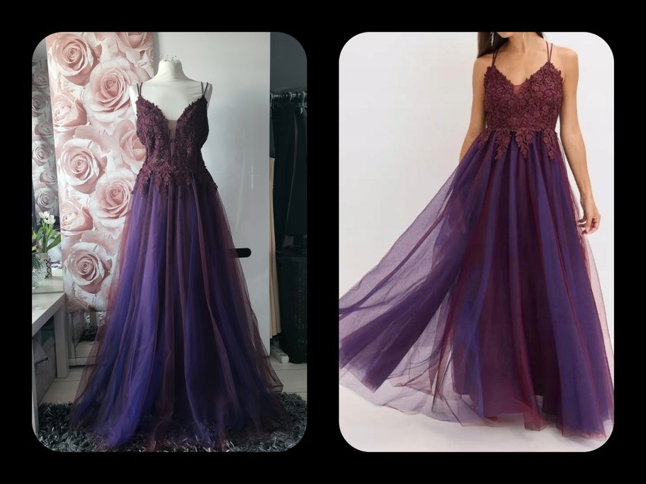 Tiulowa sukienka balowa maxi, 40, 46, 52
