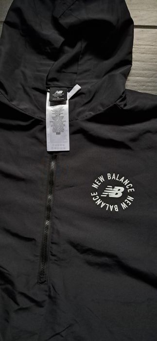 New Balance bluza 1/4 zip z kapturem Czarna męska L perfect lekka