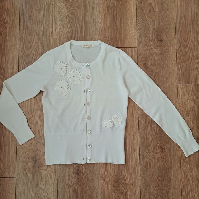 Biały kardigan sweter damski M