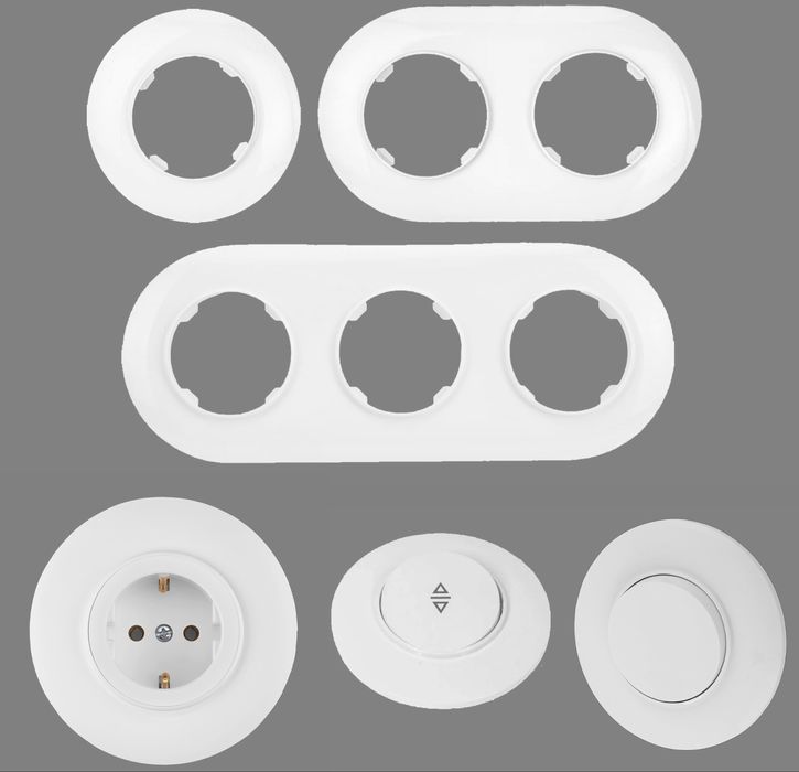 Круглі розетки вимикачі рамки ретро прованс bylectrica выключатели