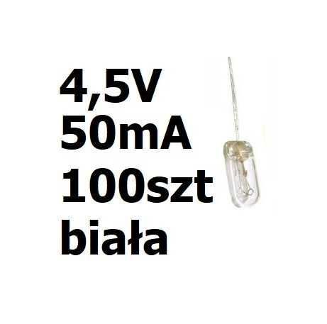Żarówka miniaturowa biała 3x7mm 4,5V 50mA 100szt