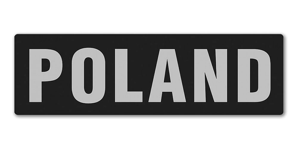 Emblemat POLAND odblaskowy na rzepie 31 x 10 cm