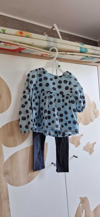 Komplet set nowy bawełniany 104 bluzka legginsy