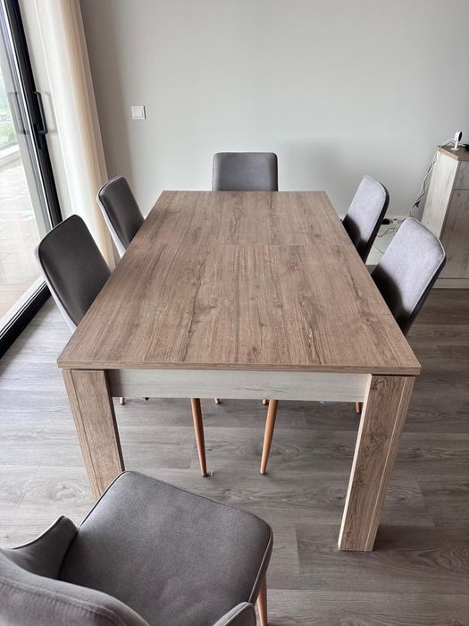 Mesa de jantar extensível 6/8 pessoas + 6 cadeiras