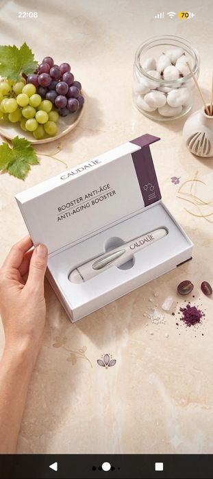 Conjunto Anti Aging Booster Caudalie Dispositivo Olhos e Lábios Novo