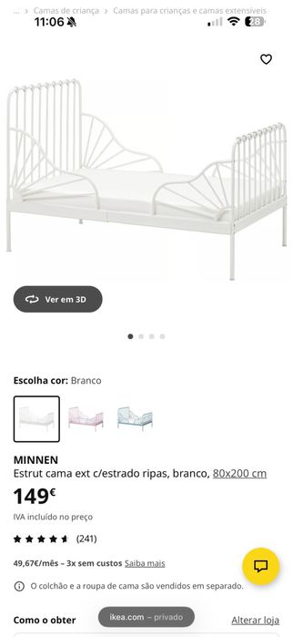 Cama extensível com colchões  + mesa de tv ou para brincar