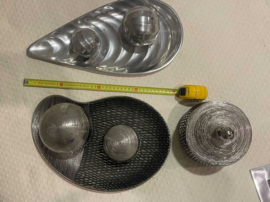 6 Peças de decoração - Tons Prateado / Metálico / Preto