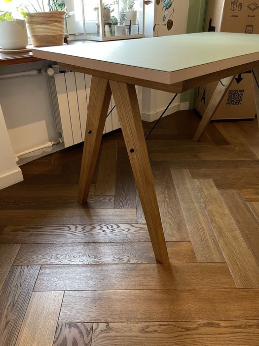 Biurko Minko Basic oliwkowy blat Softy