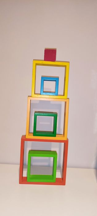 Kostki cubes drewniane kwadraty układanki dla dzieci malucha