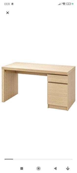 Biurko Malm kolor jasny dąb