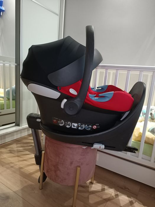ZESTAW Łóżeczko Woodies + Fotelik z bazą Cybex Aton M I-Size + gratis