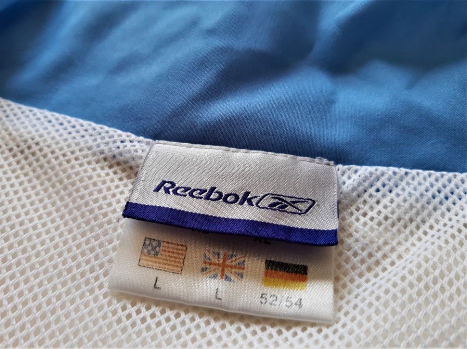 Reebok Kurtka Męska Przejściowa Sportowa Granatowa Biała Niebieska