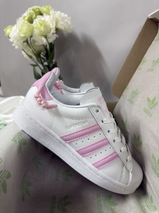Жіночі кросівки Adidas Superstar Knotted Rope White Clear Pink адідас суперстар