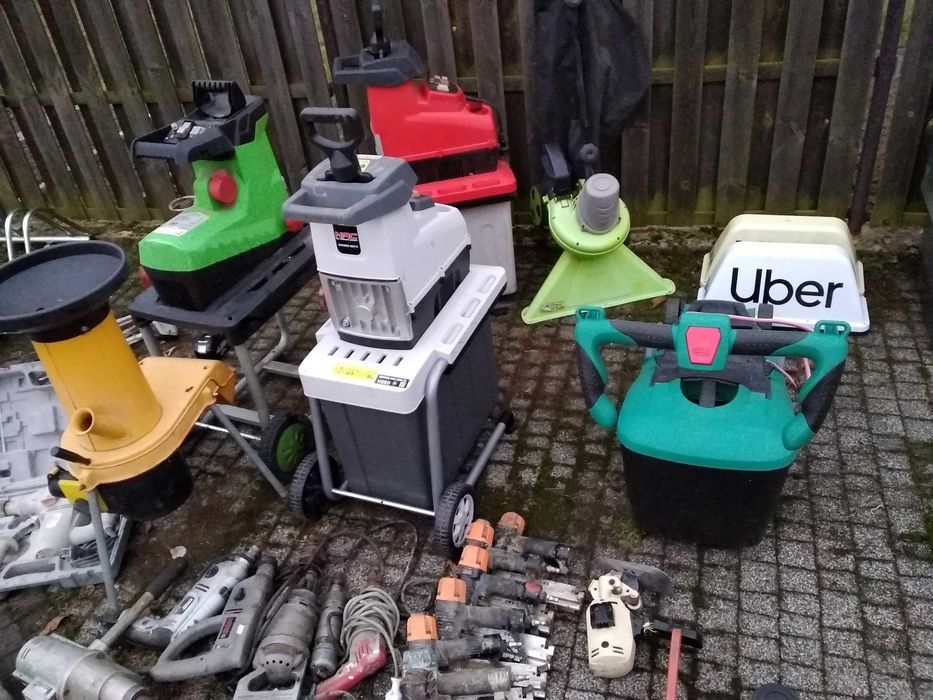 Uszkodzone kosiarka rębak do gałęzi grill wiertarka szlifierka udarowy