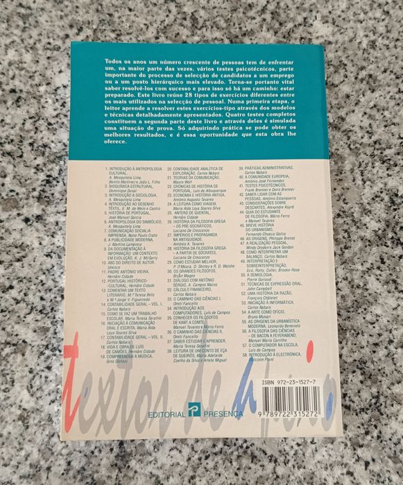 Livro de Testes Psicotécnicos de Frank Brenner e Doris Brenner.