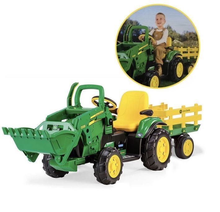 ZESTAW John DEERE koparka + przyczepka PEG-PEREGO 12V 2x165W