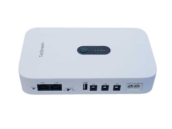 Новый ИБП TelStream ups 1DC1018P 5В-12В Повербанк  ДБЖ 18 Вт Белый