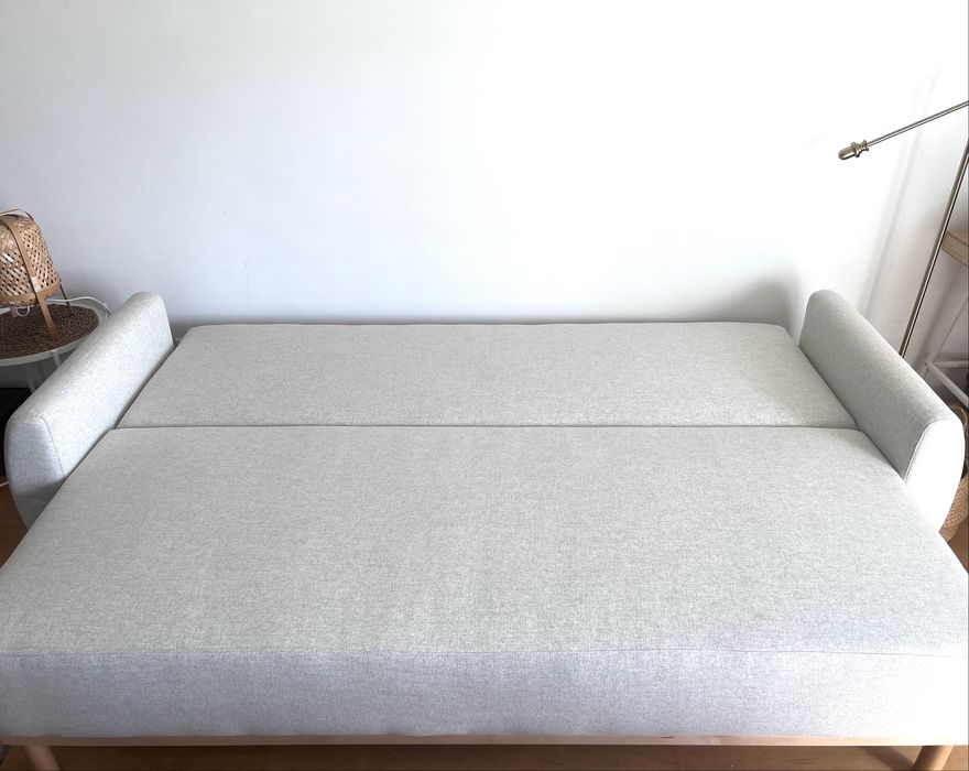 Sofá-cama IKEA GRUNNARP 3 lugares bege/ cinza — como novo