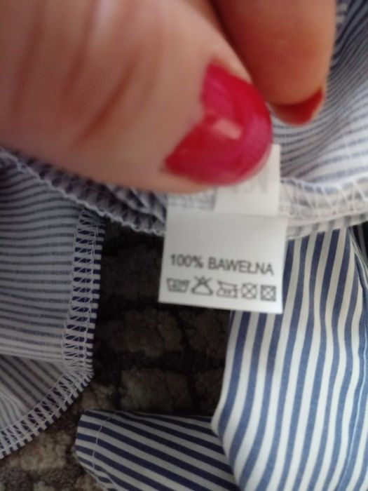 Nowy komplet na lato 100% bawełna paseczki bluzka spódniczka r. 128