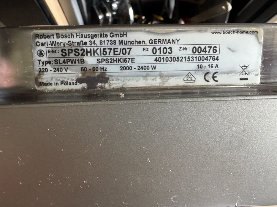 Bosh zmywarka 45 cm, uszkodzona