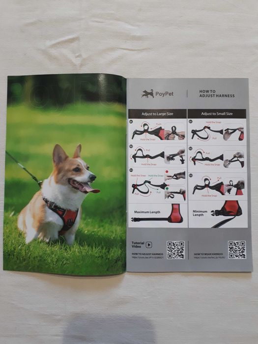 Шлейка для собак без тяги PoyPet, світловідбивна з переднім повідцем