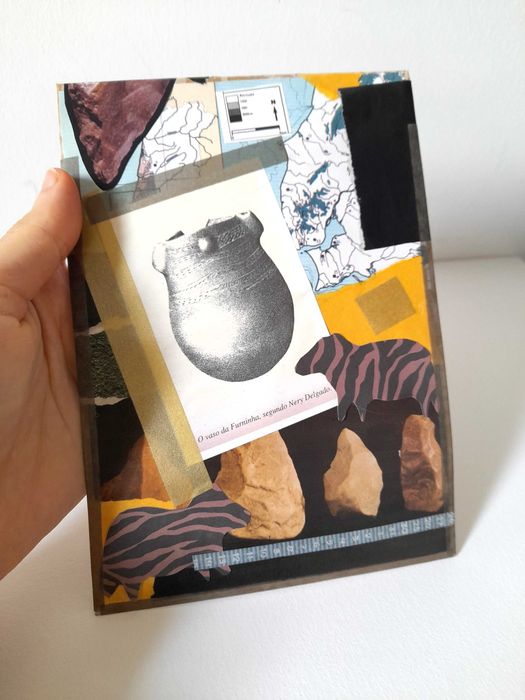 Arte de Assemblagem em Formato de Envelope, Estilo Industrial Rústico Primitivo, Colagem Artística