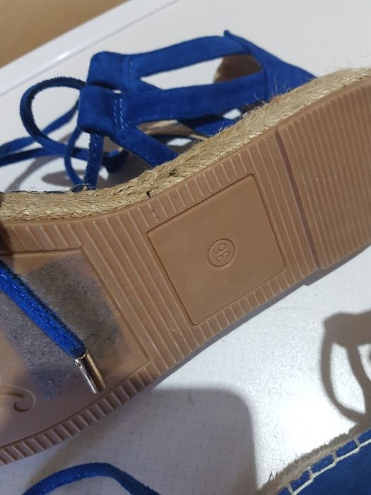 Buty espadryle sandały wiązane niebieskie 36.