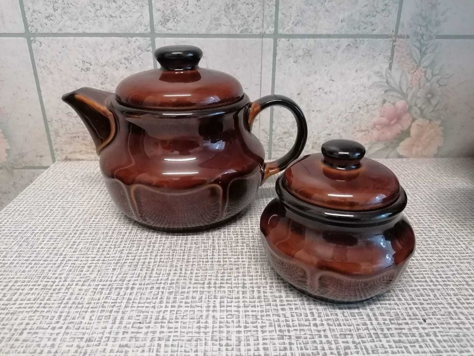 Serwis zestaw kawowy porcelit kamionka Pruszków PRL GRATIS