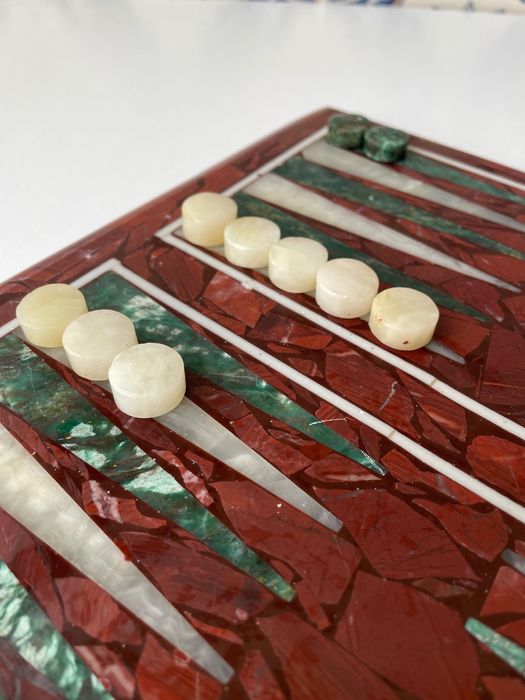 Jogo Gamão em Pedra Natural feito à mão