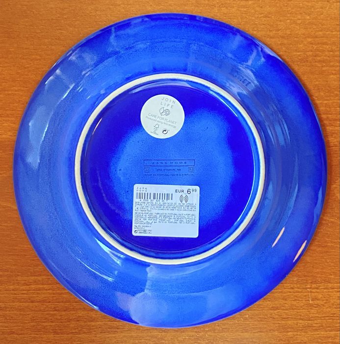 Prato Fundo Gres Azul Zara Home NOVO