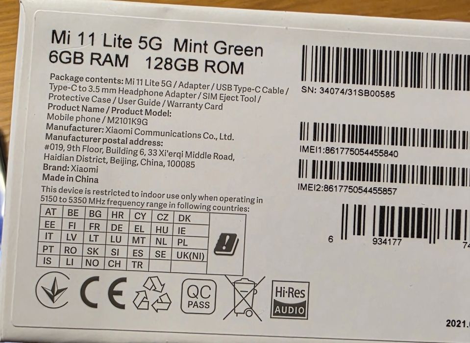 Xiaomi 11 Lite 5G 6GB 128GB