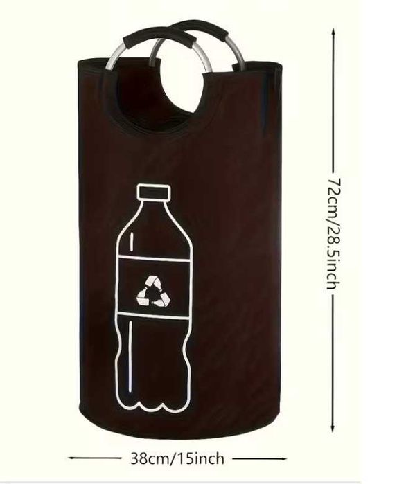 Kosz / torba na butelki i recykling (38 × 72 cm) - czarny