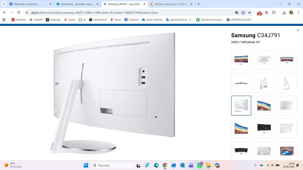 Monitor Samsung C34J791 - zepsuty! PŁACISZ, ILE CHCESZ