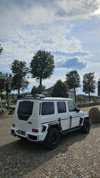 G-klasa do Ślubu Brabus białe auto wesele Białystok Podlasie całe
