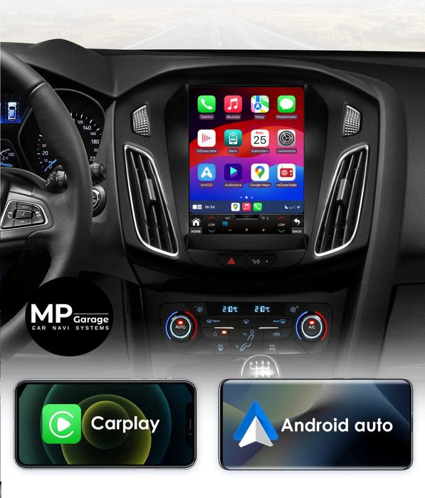 Ford Focus MK3 2011 - 2018 Nawigacja Android Tesla CarPlay/AA LTE Qled