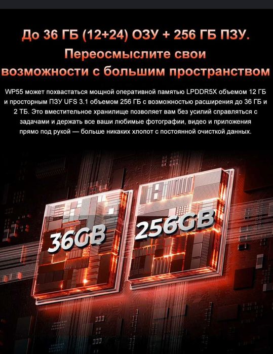 OUКITEL WP55 36/256Gb , WP55 Pro 48/512Gb 108/8NV/2/32Mp 11000мАч IP69