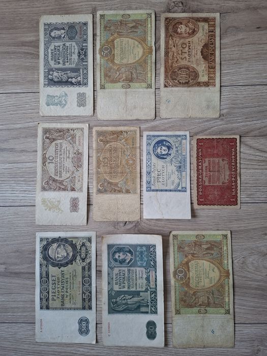Zestaw banknotów Stara Polska