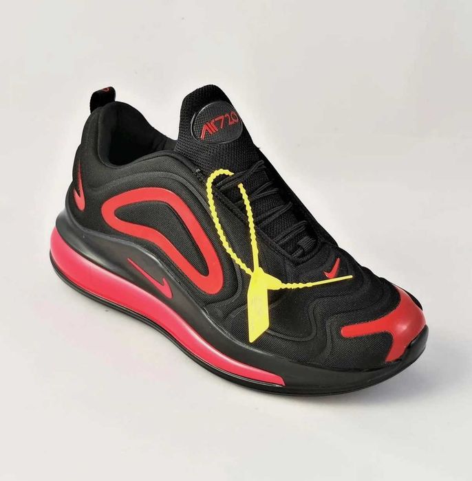 Мужские Кроссовки Nike 720 Чёрные и Красные Найк с Амортизацией