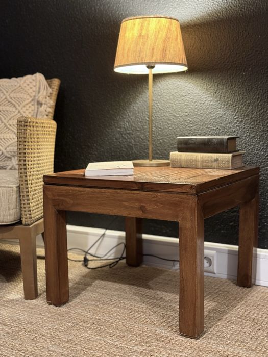 2 mesa, apoio, centro, cabeceira, teca, oriental, indonesia, rustica