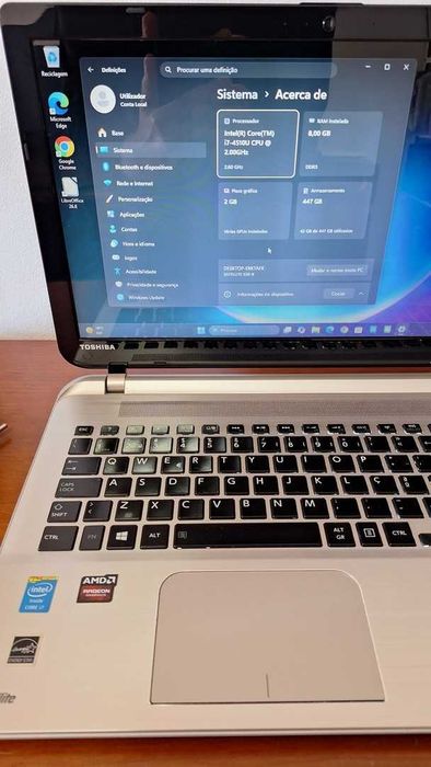 Toshiba S50 Core i7 3.1GHz- 8GB Ram- SSD 480GB- Radeon 2GB