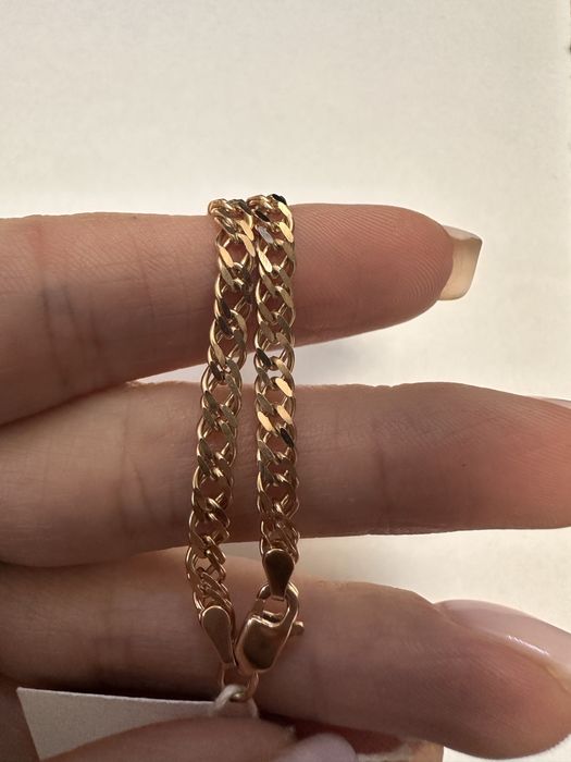Золотой браслет новый двойной ромб / новий золотий браслет