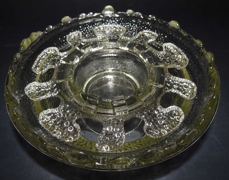 Ząbkowice, szklana ikebana, szkło Prl, vintage, HSG Ząbkowice